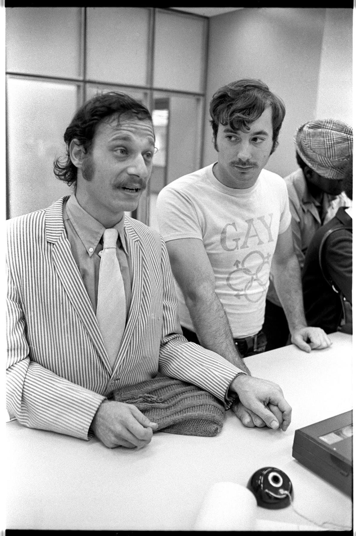 Image of John Singer and Paul Barwick applying for marriage license, Seattle, September 20, 1971